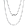 Bright rhodium-finished 925 sterling silver flat snake chain, the kind you keep from tarnishing with the right prevention routine. Hallmarked Loretana, Kaunas.