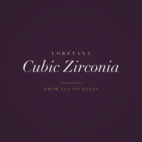 Loretana banner, cubic zirconia guide from AAA to AAAAA