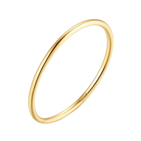 Silver jewelry for sensitive skin: woman's hand wearing nickel-free 925 sterling silver stacking band rings, hallmarked Loretana from Kaunas.