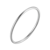 Rhodium plating on a 925 sterling silver stacking band ring, mirror-bright white finish on a clean background, hallmarked Loretana from Kaunas.
