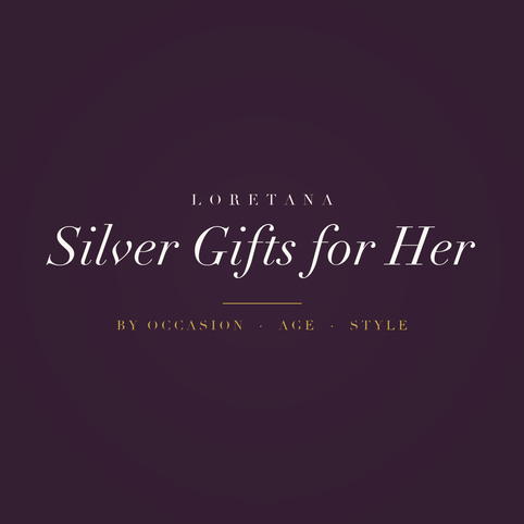 Loretana banner, silver gifts for her, by occasion, age and style