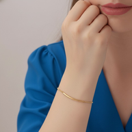 14K zelta pērlīšu stieņa aproce 925 sudrabā
