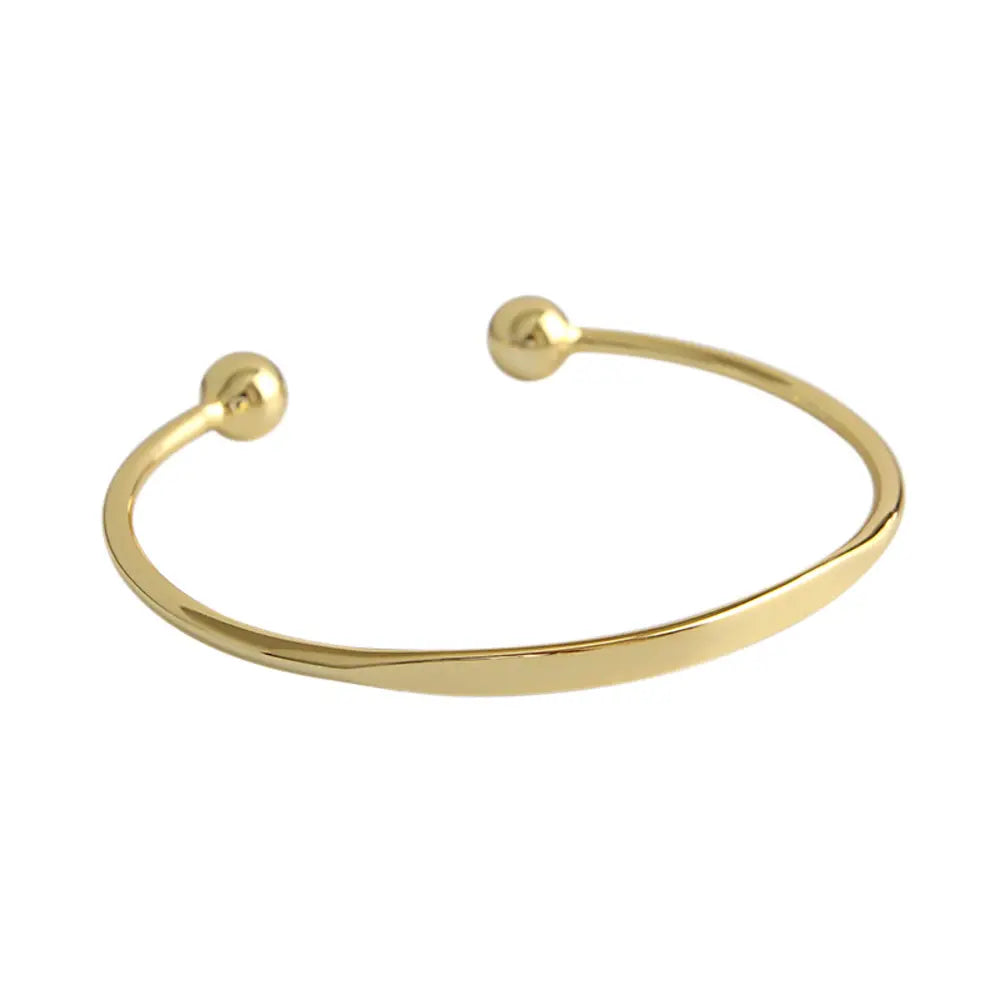 18K gold-plated 925 silver personalized letter bangle with an engravable initial