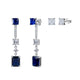 925 silver interchangeable drop earrings with blue and clear cubic zirconia, plus a pair of clear CZ studs