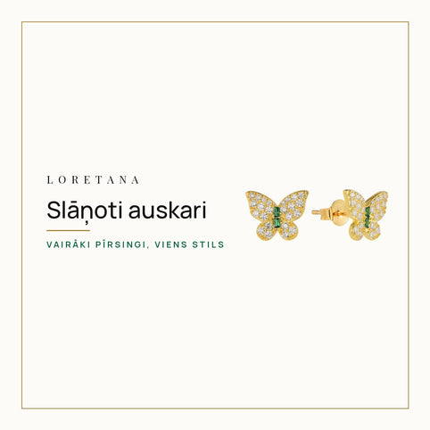 Slāņoti auskari — Vairāki pīrsingi, viens stils · Loretana
