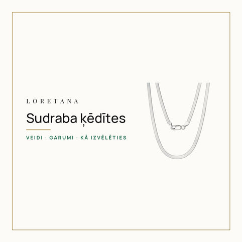 Sudraba ķēdītes — Veidi · Garumi · Kā izvēlēties · Loretana